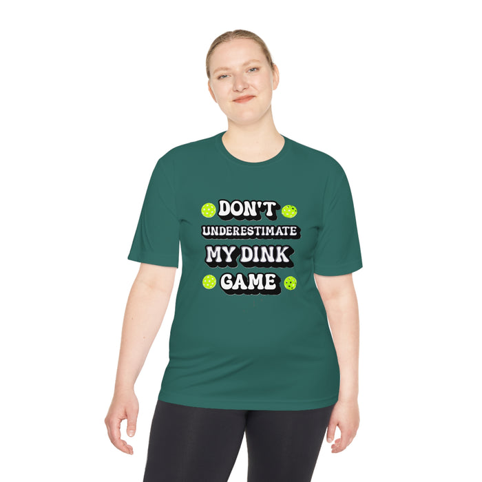 Funny Pickleball T-Shirt, Unisex Moisture Wicking Tee - Don't Underestimate My Dink Game