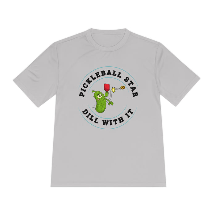 Funny Pickleball T-Shirt, Unisex Moisture Wicking Tee - Pickleball Star, Dill With It