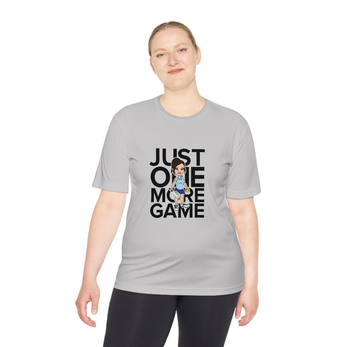 Just One More Game, Womens Unisex Moisture Wicking Tee