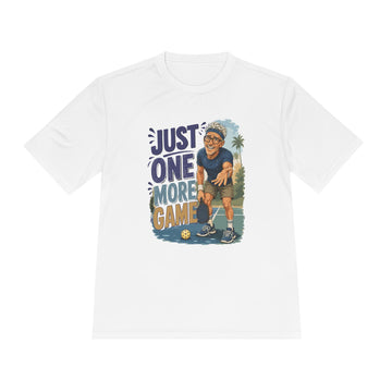 Funny Pickleball T‑Shirt — "Just One More Game" Moisture‑Wicking Tee for Golfers