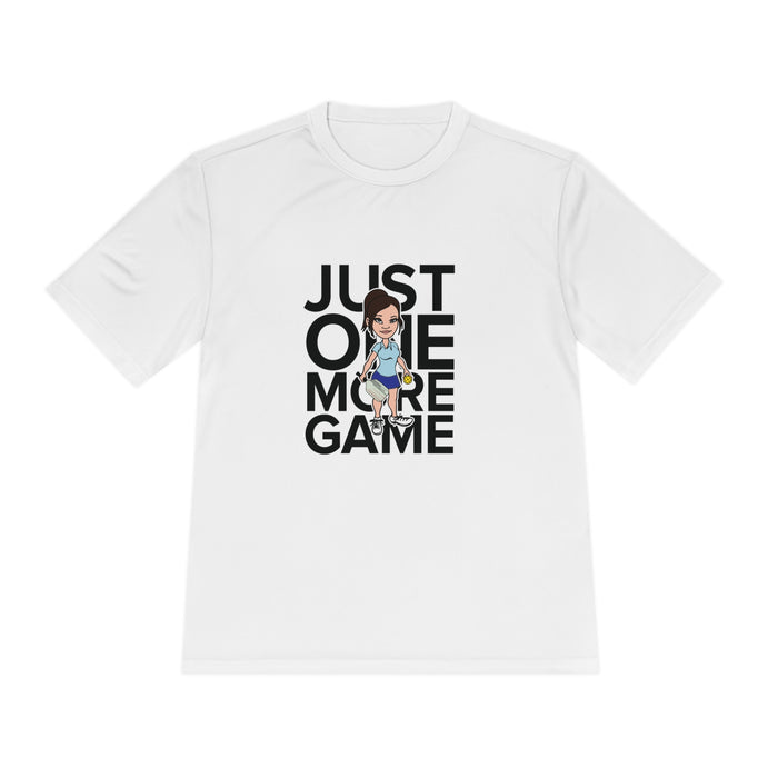 Just One More Game, Womens Unisex Moisture Wicking Tee