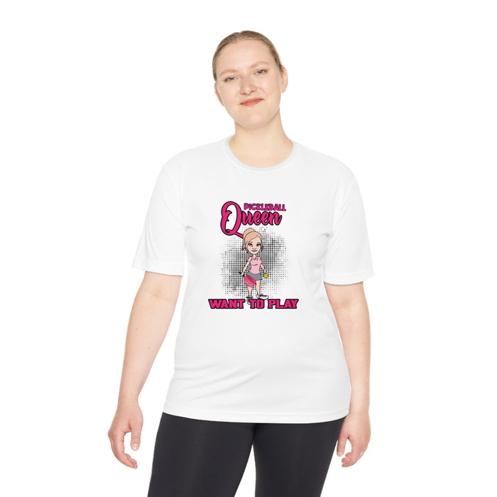 Pickleball Queen, Want to Play -Unisex Moisture Wicking Tee