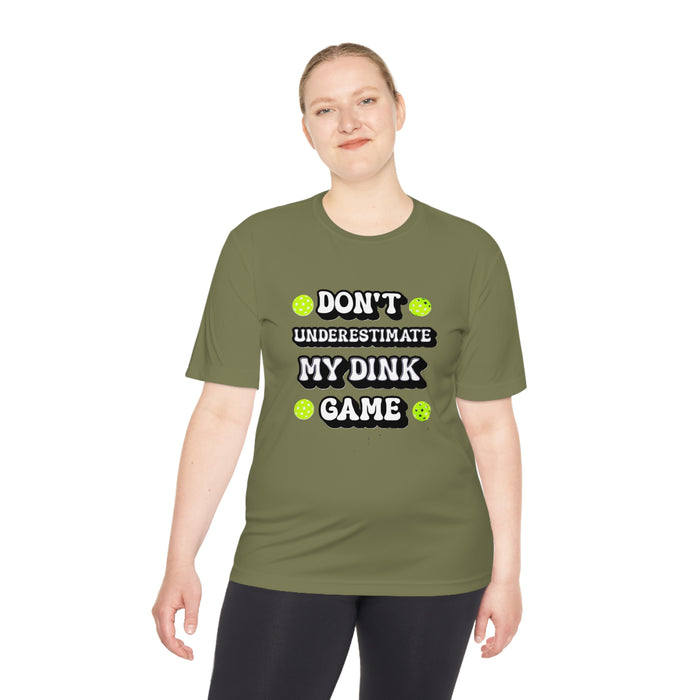 Funny Pickleball T-Shirt, Unisex Moisture Wicking Tee - Don't Underestimate My Dink Game