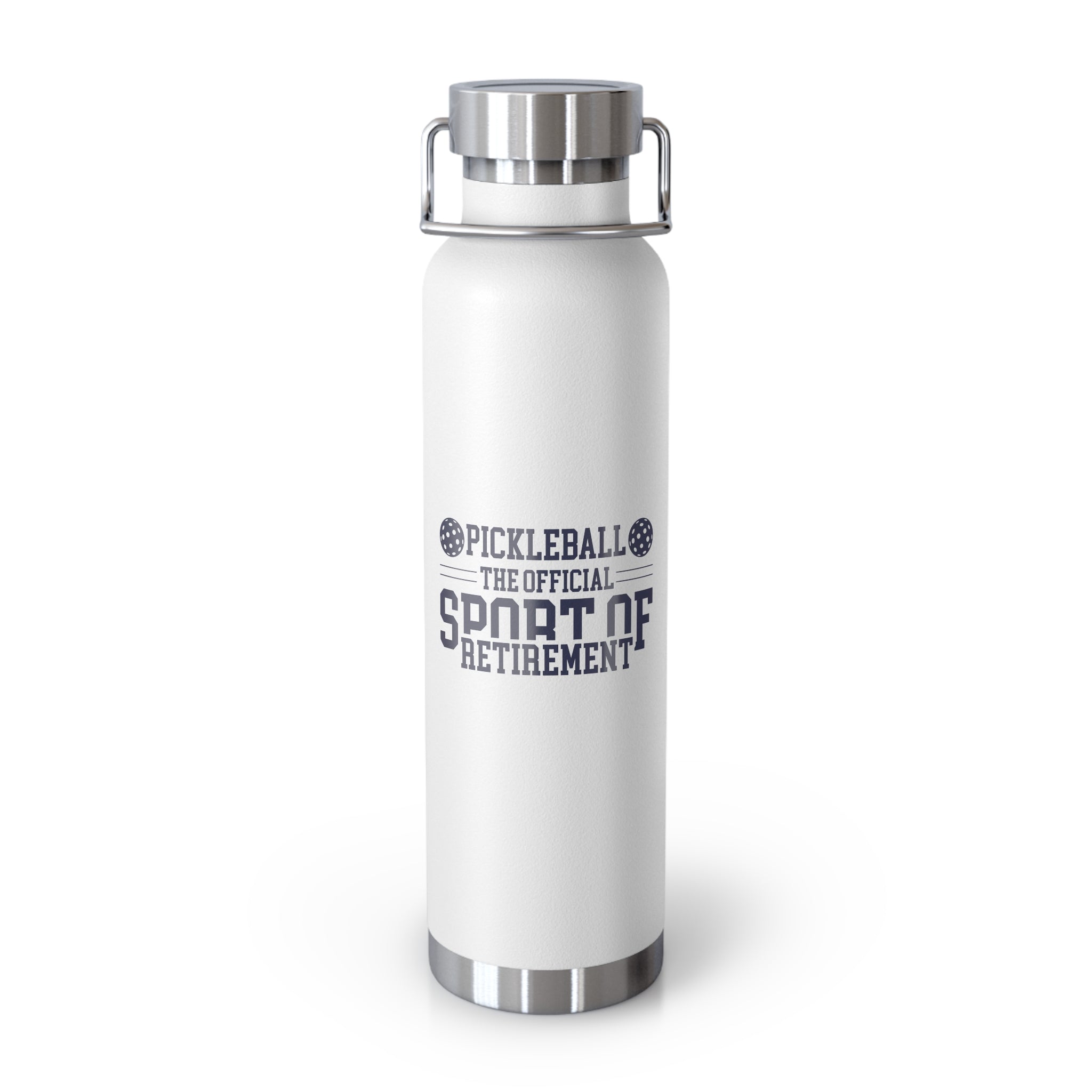 Funny Pickleball Gifts, Copper Vacuum Insulated Water Bottle, 22oz - Pickleball The Official Sport Of Retirement