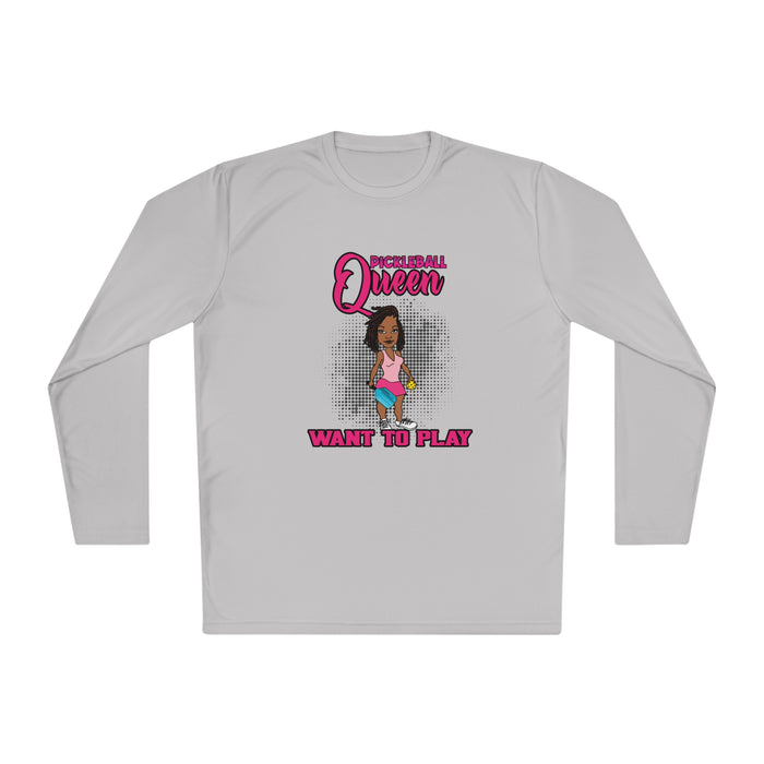 Pickleball Queen, Want to Play Unisex Lightweight Long Sleeve Tee