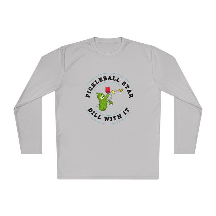 Funny Pickleball T-Shirt, Unisex Lightweight Long Sleeve Tee - Pickleball Star - Dill With It