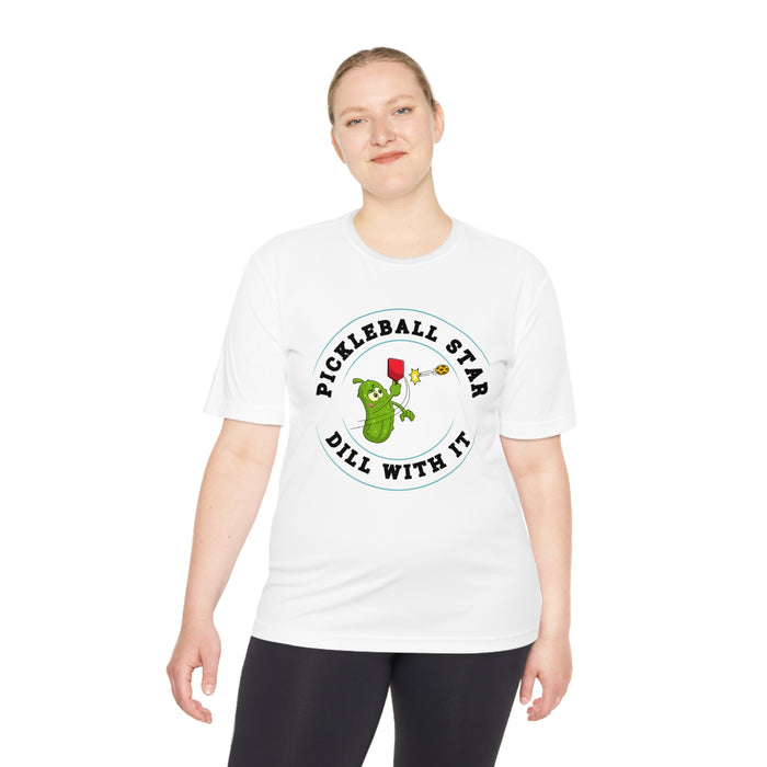 Funny Pickleball T-Shirt, Unisex Moisture Wicking Tee - Pickleball Star, Dill With It