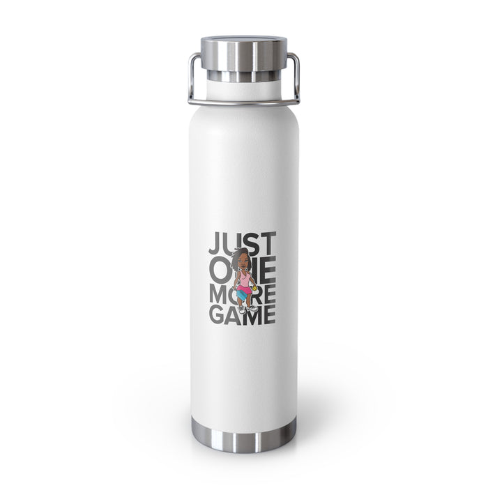 Funny Pickleball Gifts, Copper Vacuum Insulated Bottle, 22oz - Just One More Game