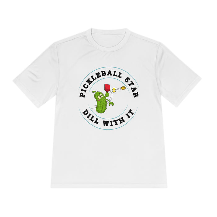 Funny Pickleball T-Shirt, Unisex Moisture Wicking Tee - Pickleball Star, Dill With It