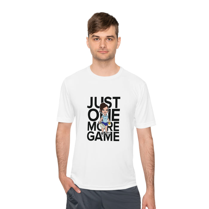 Just One More Game, Womens Unisex Moisture Wicking Tee