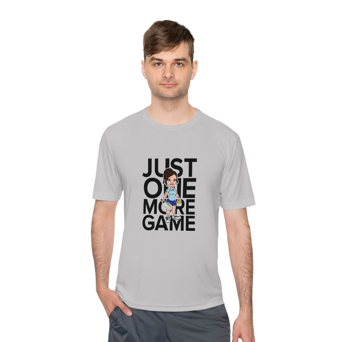 Just One More Game, Womens Unisex Moisture Wicking Tee