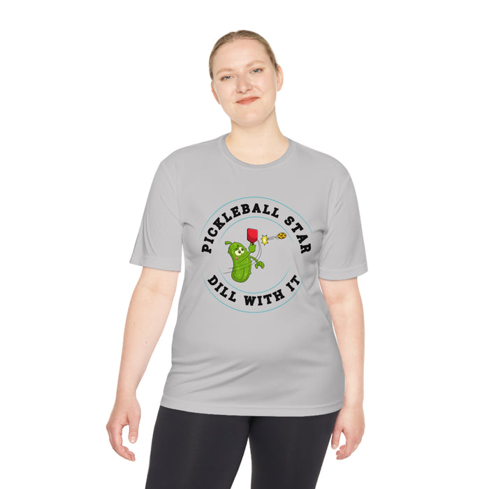 Funny Pickleball T-Shirt, Unisex Moisture Wicking Tee - Pickleball Star, Dill With It