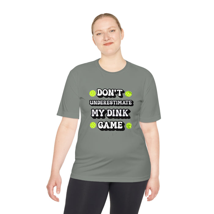 Funny Pickleball T-Shirt, Unisex Moisture Wicking Tee - Don't Underestimate My Dink Game