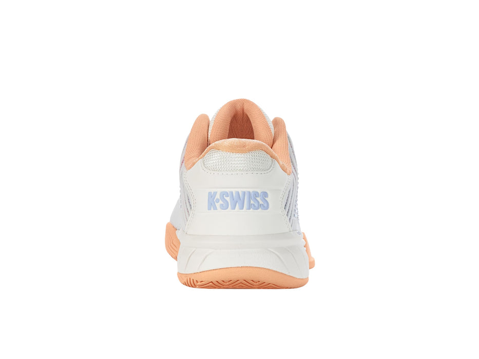 K-Swiss Women's Hypercourt Express 2 Tennis Shoe, Star White/Peach Fuzz/Heather, 9 M