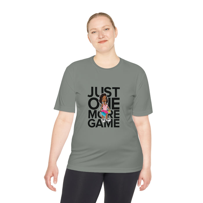 Just One More Game Woman Unisex Moisture Wicking Tee