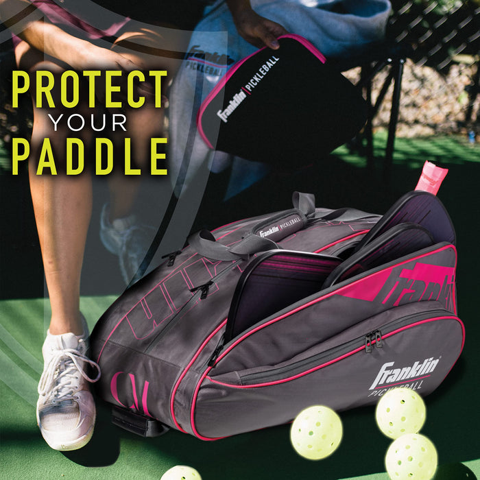 Franklin Sports Pickleball Paddle Bag - Pro Series Pickleball Bags for Paddles, Pickleballs, Gear + Equipment - Pickleball Paddle Bags for Men + Women - Perfect for Gear + Accessories