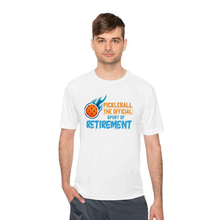 Funny Pickleball T-Shirt, Unisex Moisture Wicking Tee - Pickleball The Official Sport of Retirement