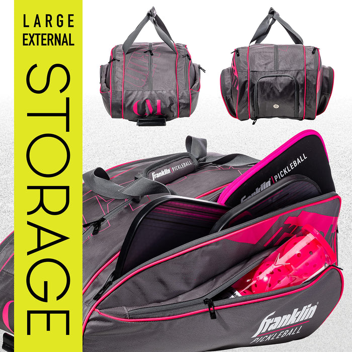 Franklin Sports Pickleball Paddle Bag - Pro Series Pickleball Bags for Paddles, Pickleballs, Gear + Equipment - Pickleball Paddle Bags for Men + Women - Perfect for Gear + Accessories