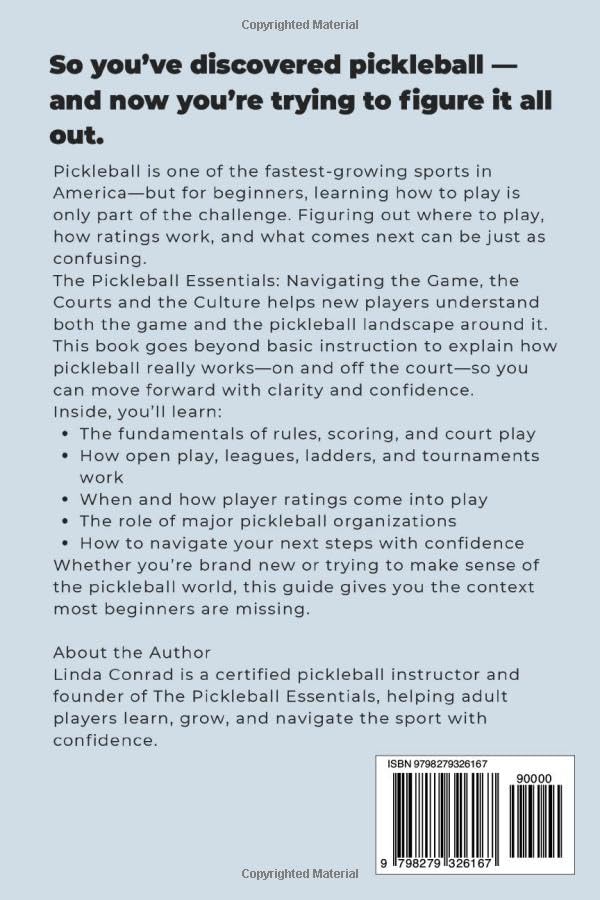 Back cover of The Pickleball Essentials book
